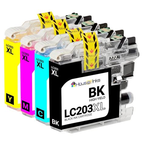 Brother LC203 High Yield Compatible Ink Cartridges 4PK 1ea BCMY