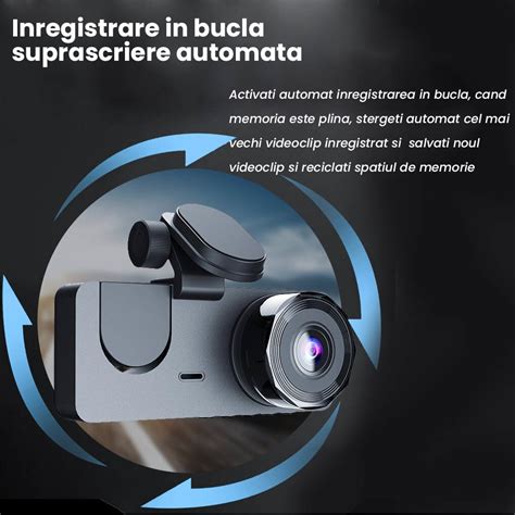 Camera Auto DVR Duala Sundiguer High PRO Full HD 1080P 4K 3 Lentile