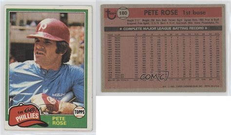 1981 Topps #180 Pete Rose Philadelphia Phillies Baseball Card | eBay