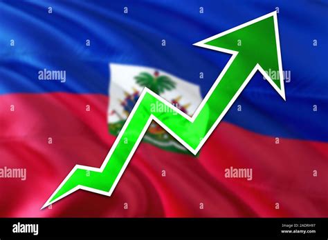 Haiti economy graph is indicating positive growth, green arrow going up ...