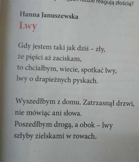 Poprosz O Pomoc W Zadaniu Domowym Z J Zyka Polskiego Z Wiersza Hanna