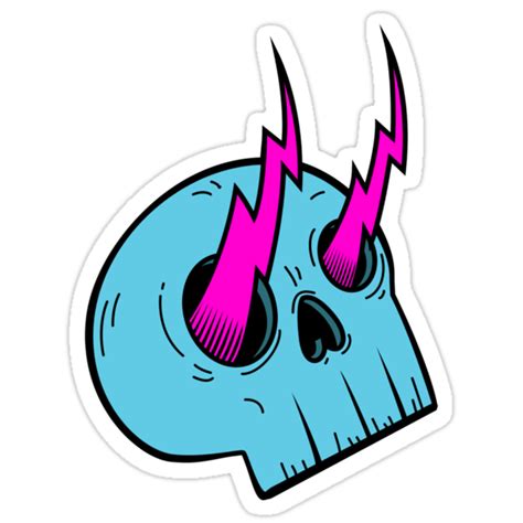 "Electric Skull" Stickers by Emeric Charley | Redbubble