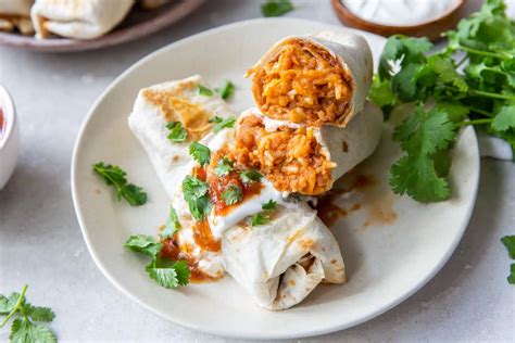 Baked Cheesy Bean And Rice Burritos Karinokada