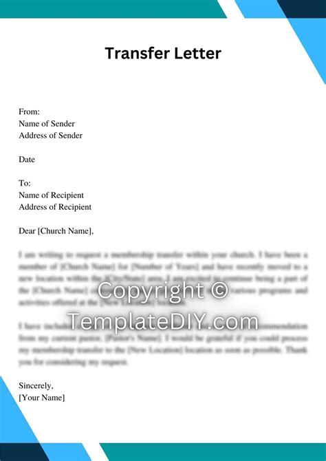 Church Membership Transfer Letter Sample With Examples