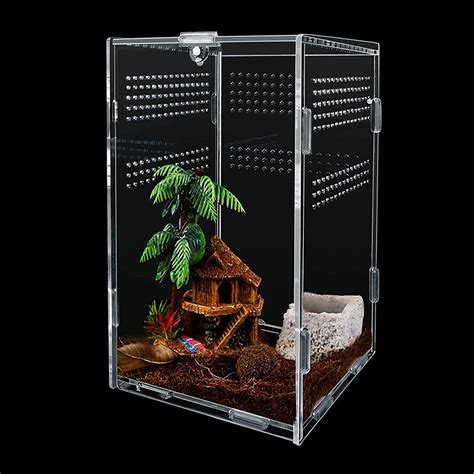 Snapklik Reptile Feeding Box Acrylic Reptile Terrarium Enclosure