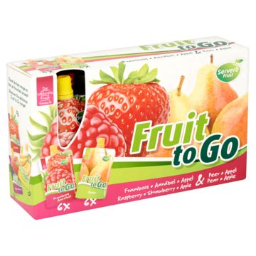 Servero Fruit To Go Framboos Aardbei Appel Peer Appel 12 X 100g