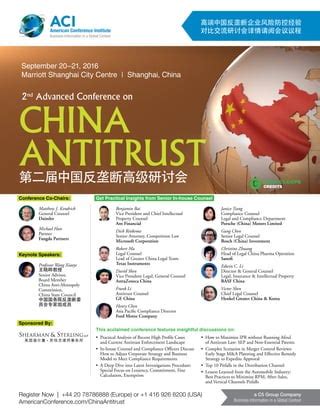 Get First Hand Insights From The Leaders Of The China Antitrust Pdf