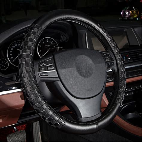 Aliexpress Buy Black Genuine Leather Car Steering Wheel Cover