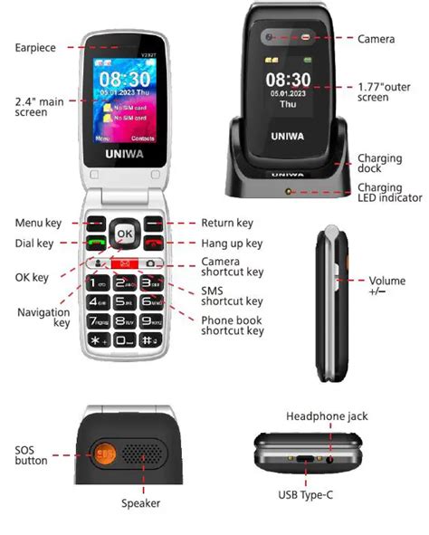 Uniwa V T G Flip Mobile Phone User Manual