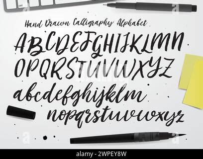 Hand Drawn Vector Alphabet Brush Script Font Isolated Lower Case