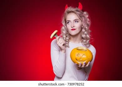 Portrait Beautiful Blonde Woman Cunning Look Stock Photo Shutterstock