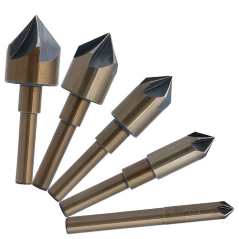 5pcs Tri Flat Shank Quick Change 1 4 3 4 Industrial Countersink Drill