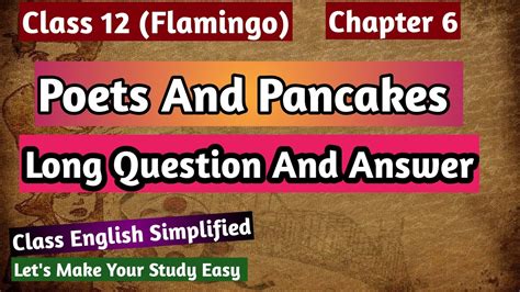 Class Th Long Question And Answer English Flamingo Chapter Poets