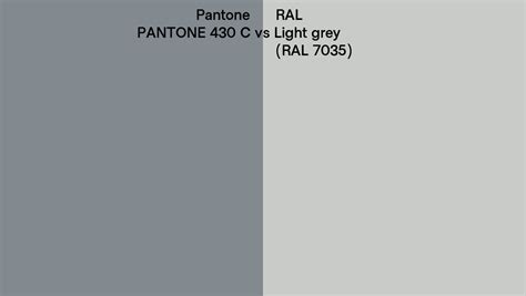 Pantone 430 C Vs RAL Light Grey RAL 7035 Side By Side Comparison