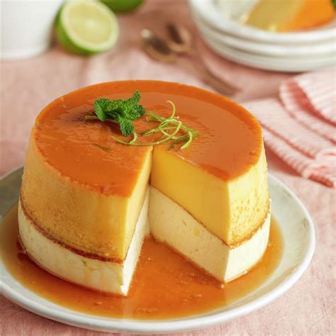 Flan Con Mousse De Yogur Y Lima