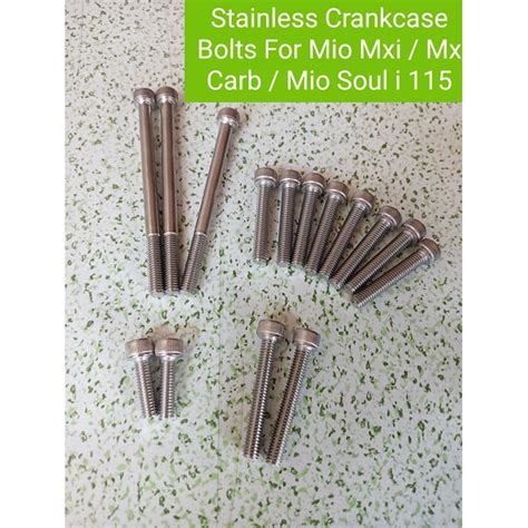 Stainless Crankcase Bolts For Mio Mxi Mx Carb Mio Soul I 115