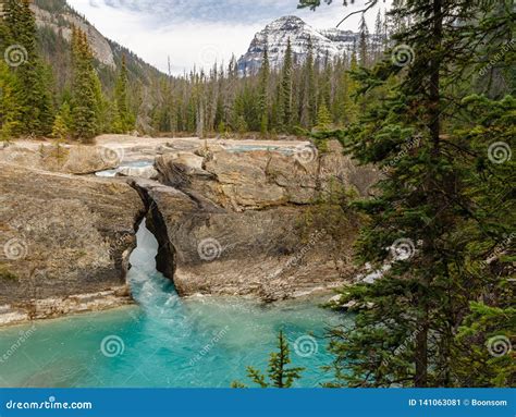 Natural Bridge Rock Tunnel In Yoho National Park British Columbia