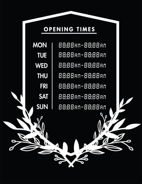 Free Business Hours Of Operation Sign Templates Customize Print