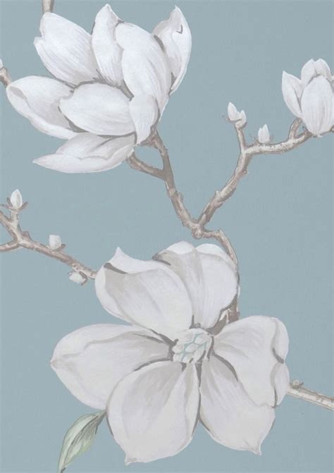 Tapete Magnolia Mintgrau