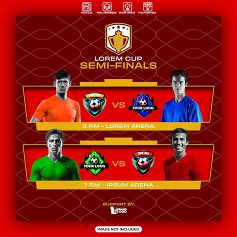 Premium Psd Football Cup Semi Finals Design Template