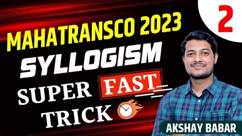 MAHATRANSCO Reasoning Syllogism Tricks MAHATRANSCO AE 2023 Akshay