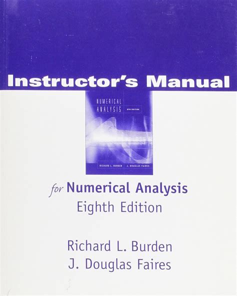 Instructor S Manual For Numerical Analysis Uk Faires J Douglas Burden Richard L