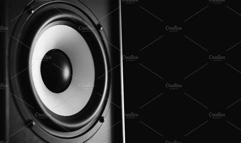 Audio Speaker Black Background High Quality Technology Stock Photos