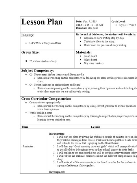 Lesson Plan Of Story Telling Lesson Plan Coaches