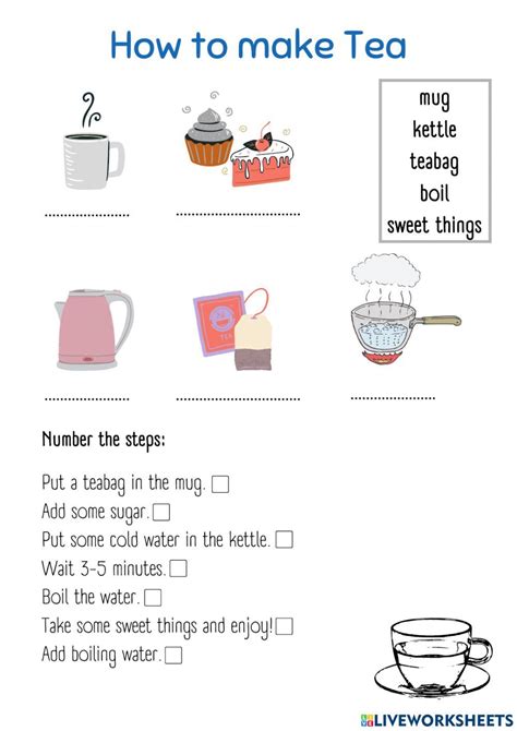 How To Make Tea Worksheet How To Make Tea Procedural Writing