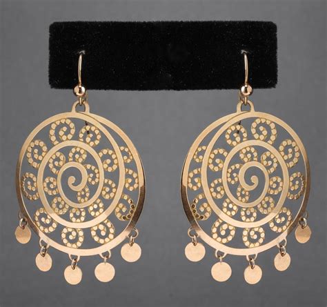 Gold Filigree Chandelier Earrings