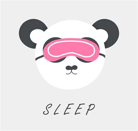 T Te De Panda Mignon Avec Masque De Sommeil Illustration Vectorielle