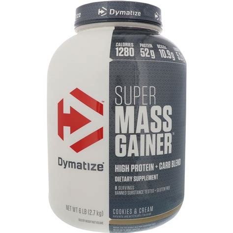 Dymatize Super Mass Gainer Cookies And Cream 6 Lb 8 Servings