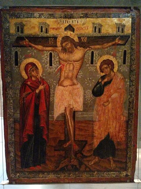 Bilateral Icon Crucifixion 14th Century Museum Of Byzantine Culture