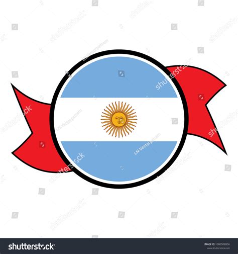 Argentina Flag Round Button Icon Flag Stock Vector (Royalty Free ...