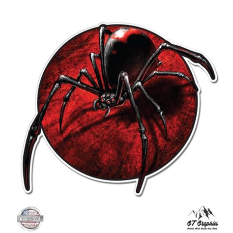 Black Widow Spider 12 Vinyl Sticker Waterproof Decal