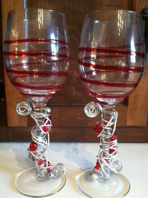 Red Funky Wine Glass Set Wine Glass Wine Glass Set Glass