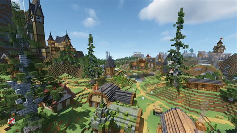 Medieval village, castle and Large House Minecraft Map