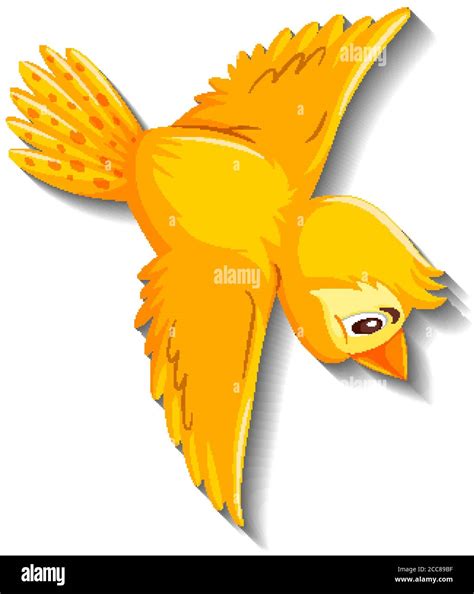 Cute Yellow Bird Cartoon Character Illustration Stock Vector Image