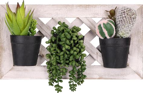 Spepla Succulents Plants Artificial Wall Hanging Decor 3 Potted Fake