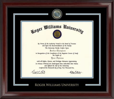 Roger Williams University Showcase Edition Diploma Frame In Encore