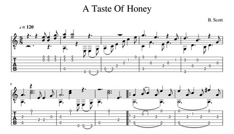 A Taste Of Honey For Guitar Guitar Sheet Music And Tabs