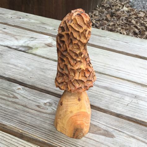 Morel Mushroom Chainsaw Carving Hand Carved Wood By Joshcarteart