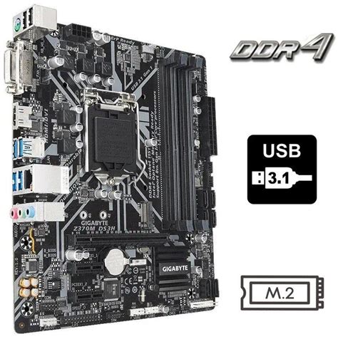 Материнская плата Gigabyte Z370M DS3H / Socket LGA1151 / USB 3.1 / M.2 ...