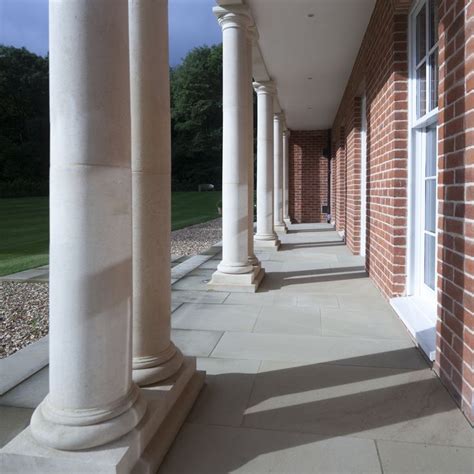 Stone Colonnade On New Brick Country House Country House Brick House