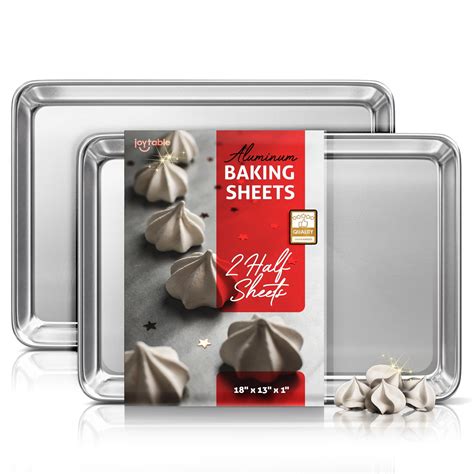 Joytable Aluminum Baking Sheet Baking Pan Steel Cookie Sheet Half Sheet Baking Pan Size