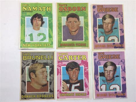 6 1971 Topps Football Pin Ups Posters Namath Griese Osborn Carter EBay