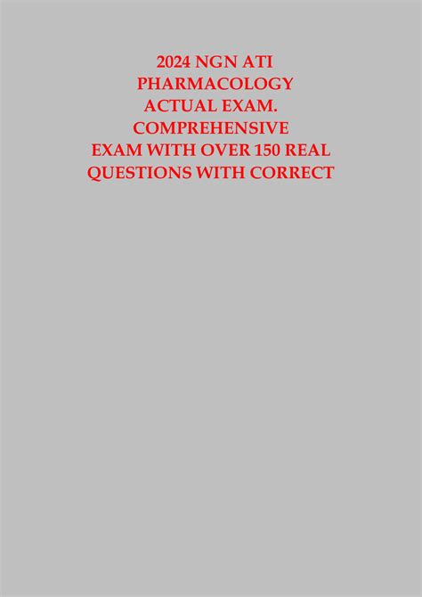 Ati Pharmacology Proctored Exam Study Guide Updated Version