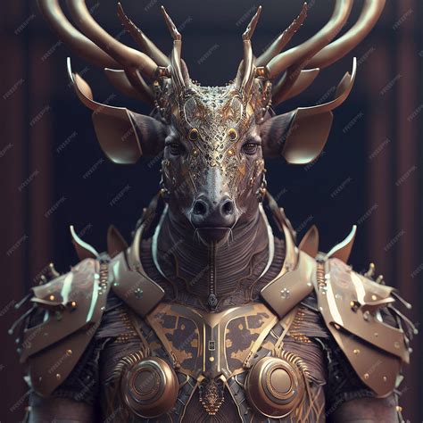 Premium Ai Image Elk In Cyberpunk Futuristic Robotic Metal Ancient