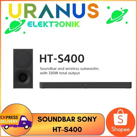 Jual Sony HT S400 2 1ch Soundbar With Powerful Wireless Subwoofer HT