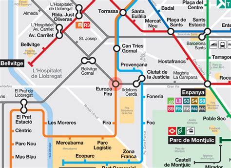 Europa-Fira station map - Barcelona metro